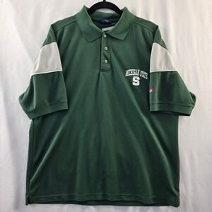 Pro Player Michigan State Spartans Mens Polo Shirt Green Large L 2903